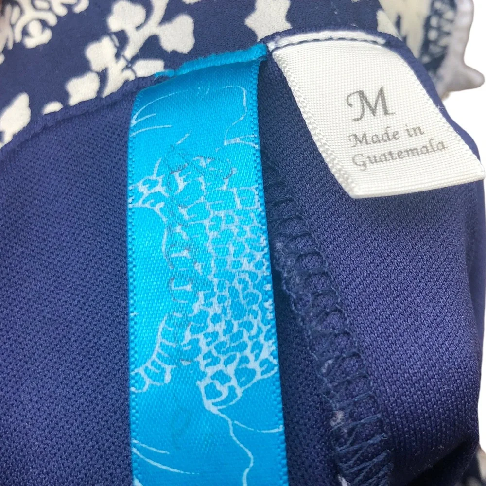 Buttons Navy Blue Victorian Print Dress size Medium - Picture 3 of 8